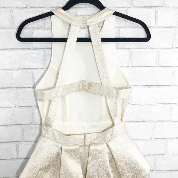 Keepsake Vintage Label Gold Strappy Cocktail Dress - Picture 5 of 10